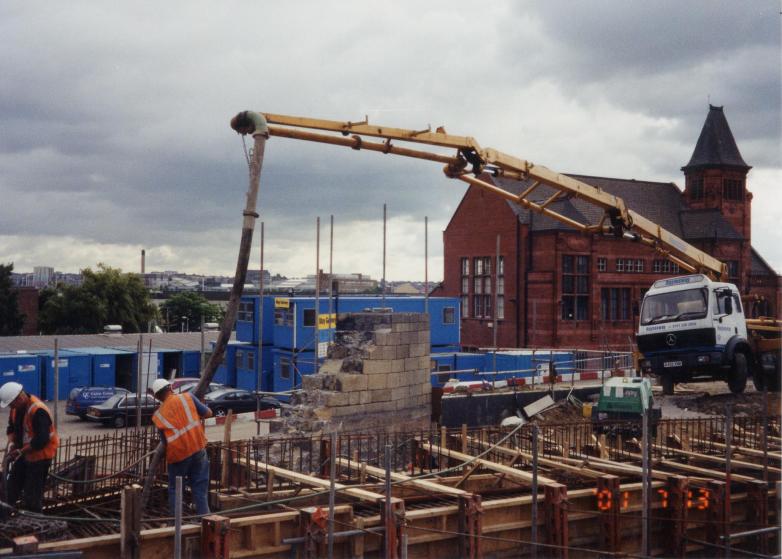 North East Abutment section being Cast