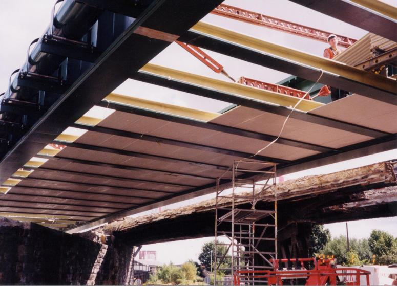 GRP being installed above the track.