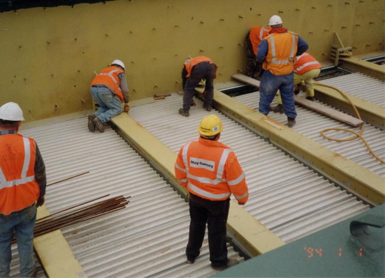 GRP being installed on the South Deck