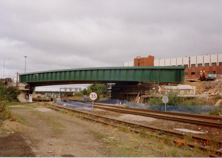 View on the south girder installed.