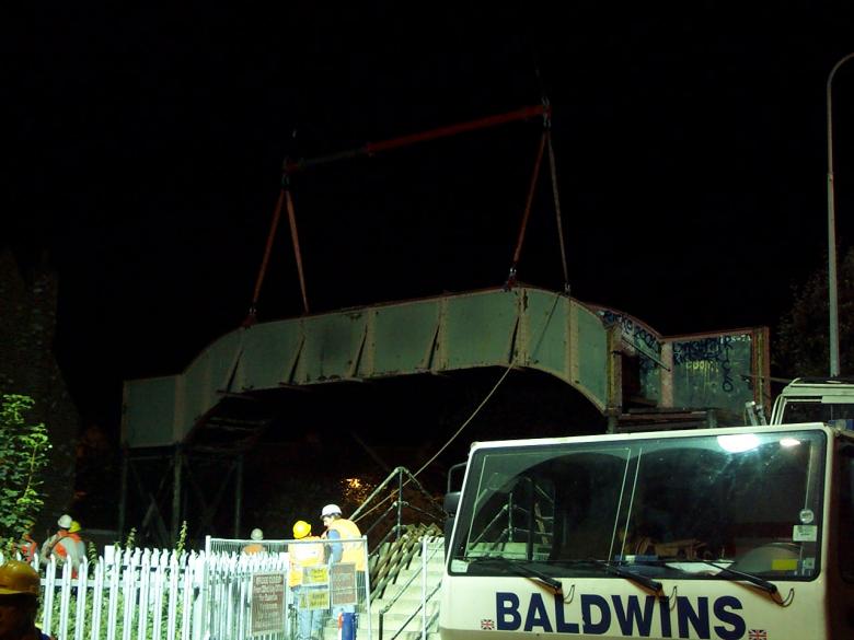 Existing Bridge lifted out