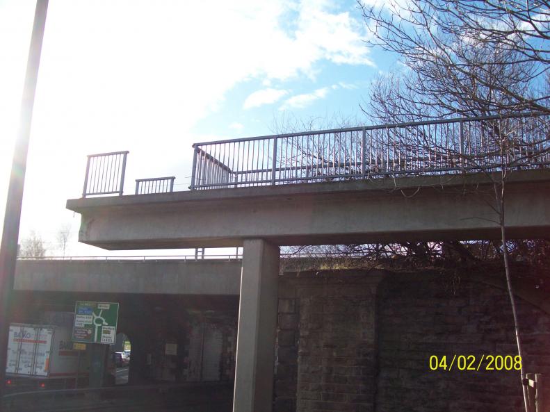 Walkway blocked off with the centre span removed.