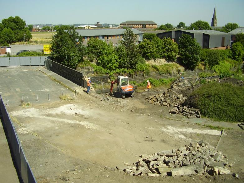 Alfred McAlpine starting to take down the walls at the south Abutment. 