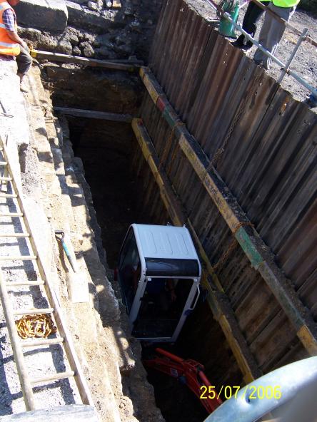 South Abutment digging out with mini excavator