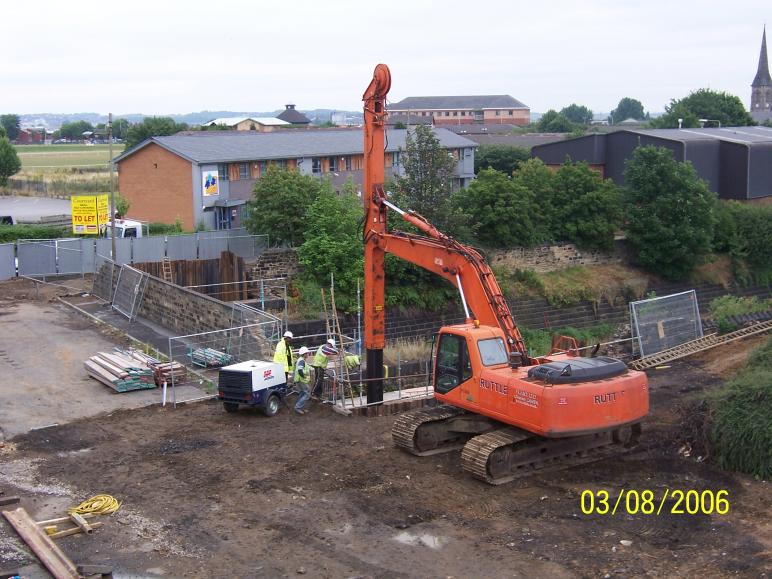 Grab Excavator working on the South Abutment.