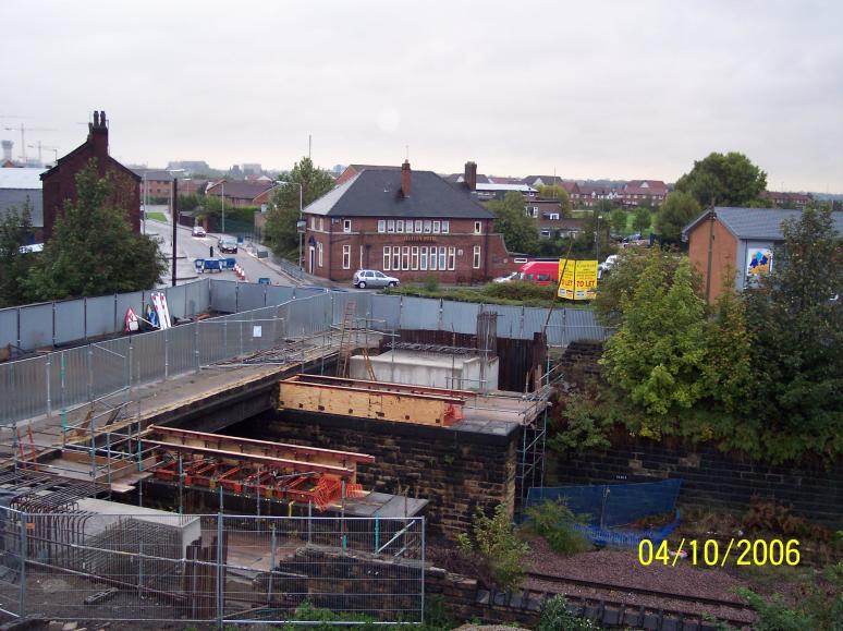 Phase I - abutment bearing shelves cast ready for concrete unit installation.