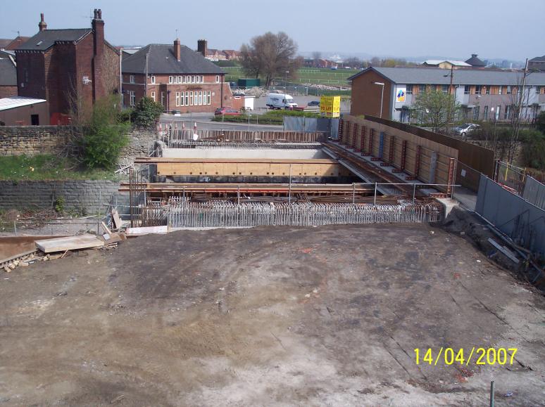 Back of he abutments filled ready for the crane.