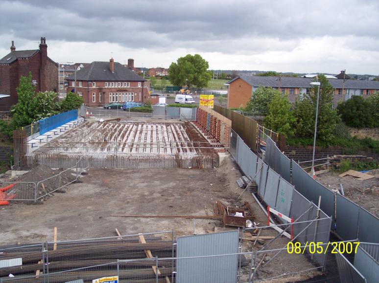 All concrete units installed ready for steel fixing.