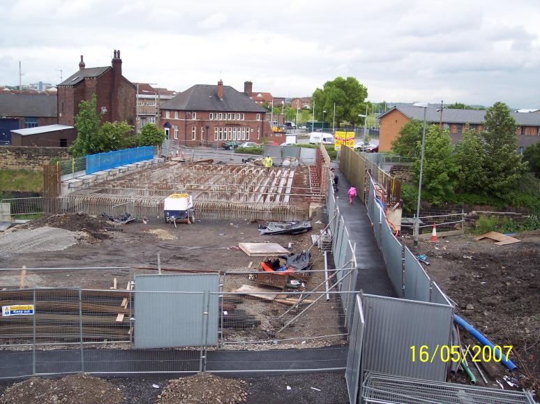 Deck being prepared for steel fixing - steel delivered to site ready for fixing.