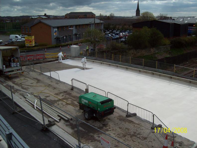 Stirling Lloyd - spraying the East side of the deck.