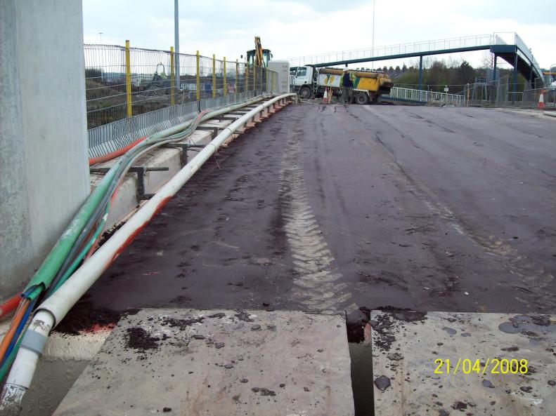 Scand Carpet laid on the deck - services put on the parapet ready for laying out 