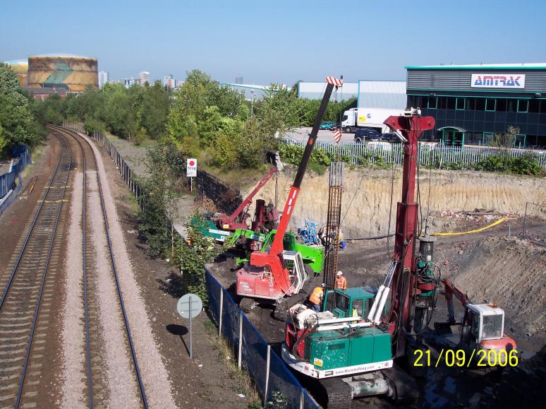 North abutment piling being undertaken