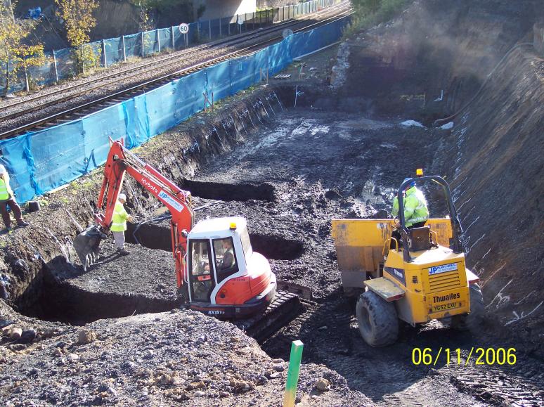 Dig removing the coal measures and fill in bays.