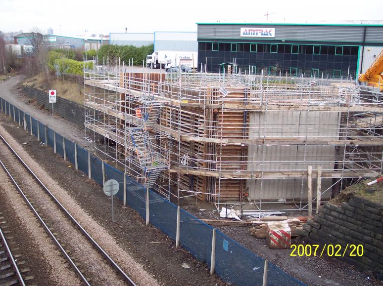 North Abutment formwork being erected.