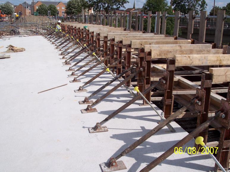 East Parapet being set for casting.