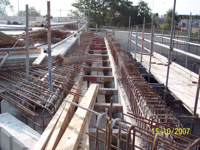 Soffit of the inspection Gallery being set up