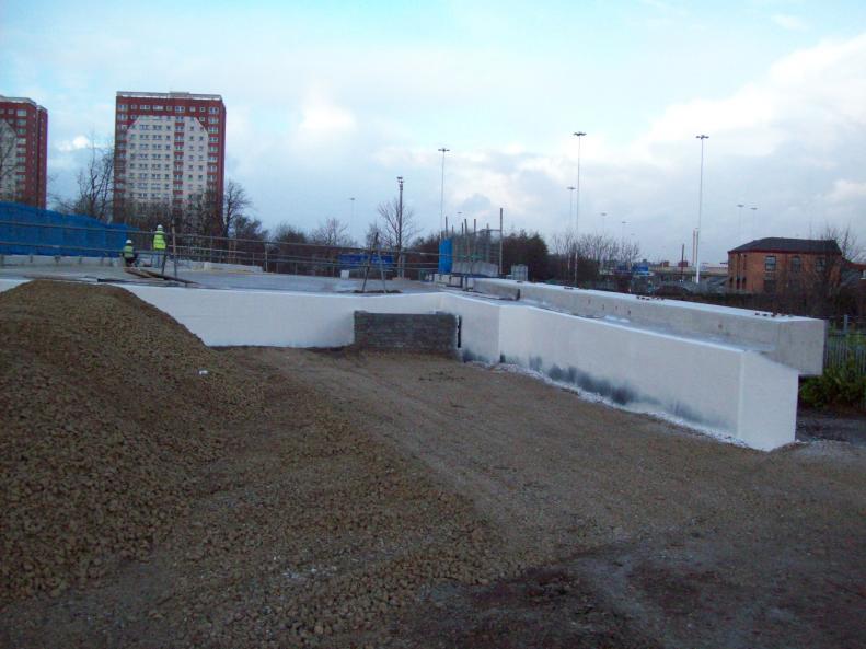 Waterproofing to the North Abutment in progress.