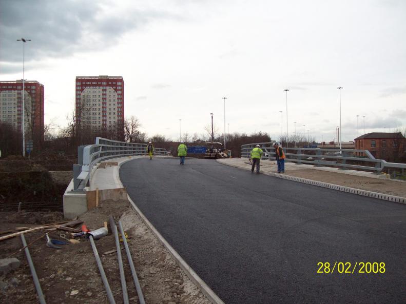 Black top being laid on the deck