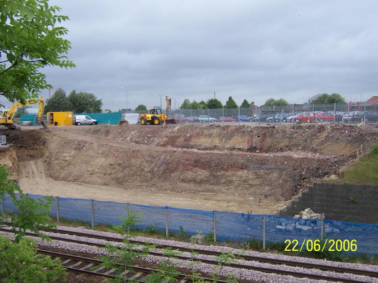 North Abutment excavated down to level ready for grouting