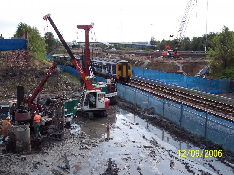 North Abutment Two rigs working.