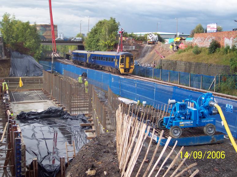 South Abutment base being cast