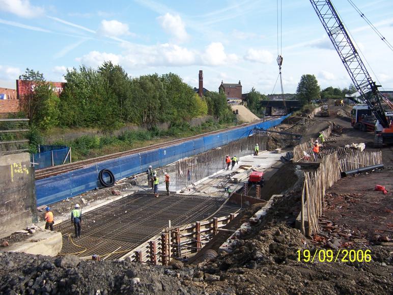 South Abutment 2nd Base Steel fixing.