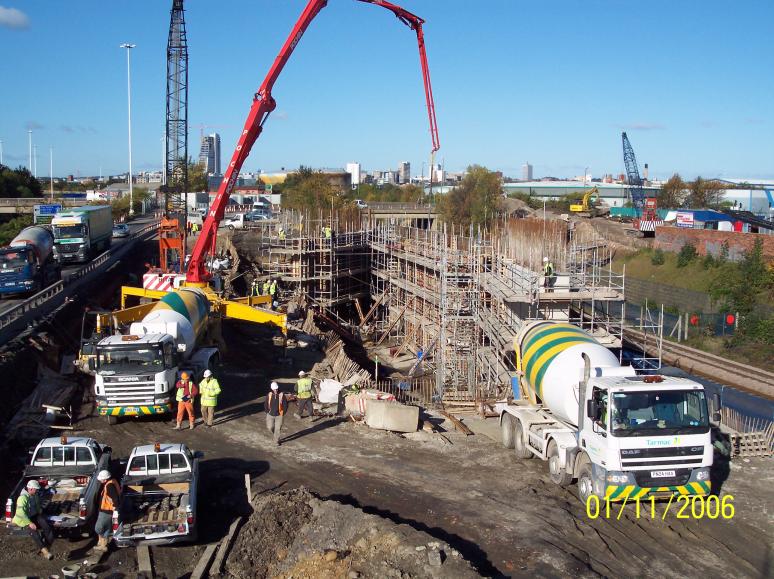 South Abutment - 1st section being cast