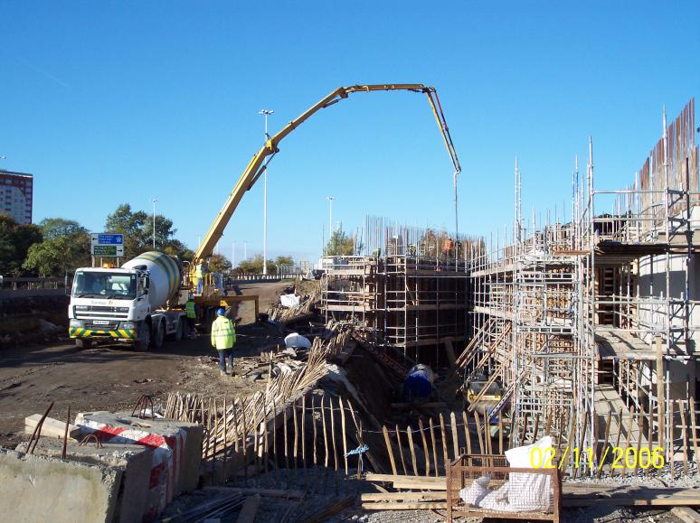 South Abutment - West wingwall being cast