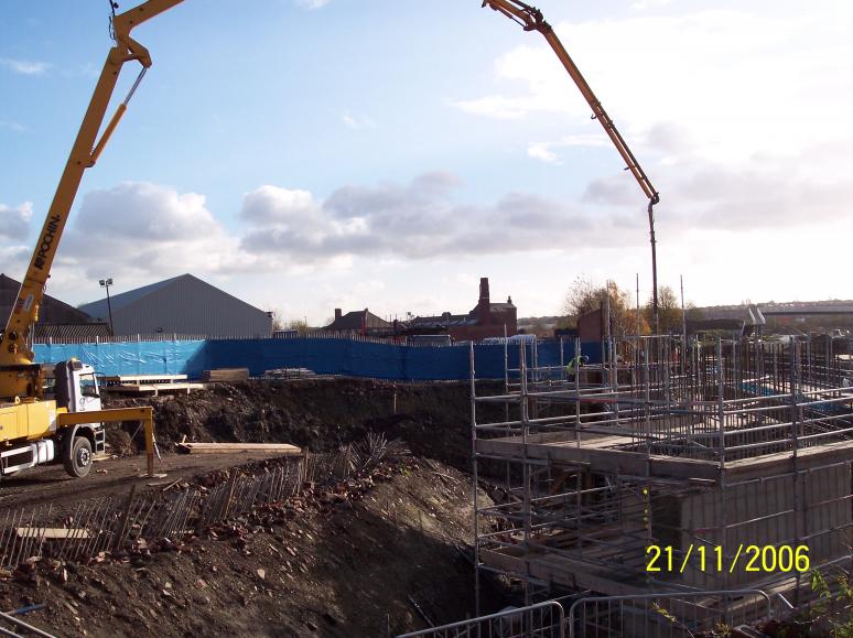 North East Abutment being cast