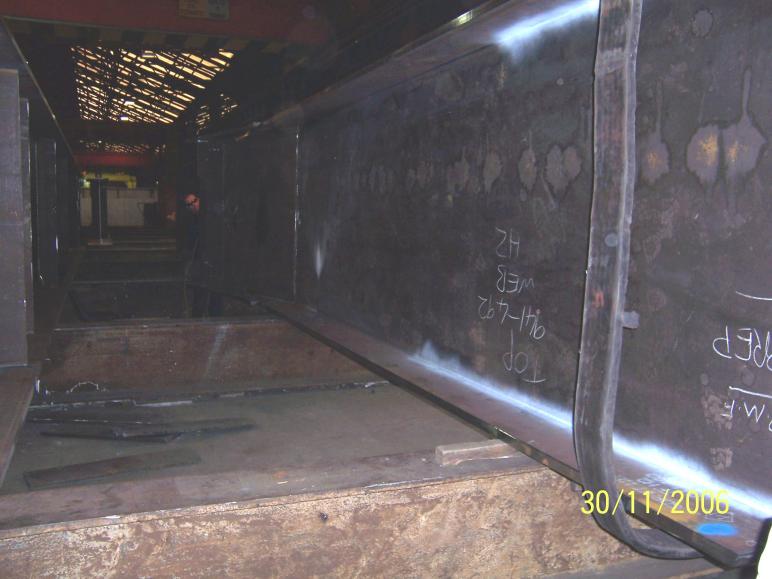 Bridge Girders being fabricated in Mabey Bridges Factory.