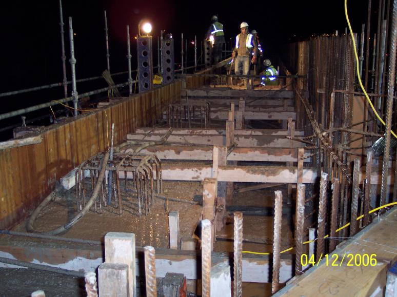 South Abutment concrete being concreted