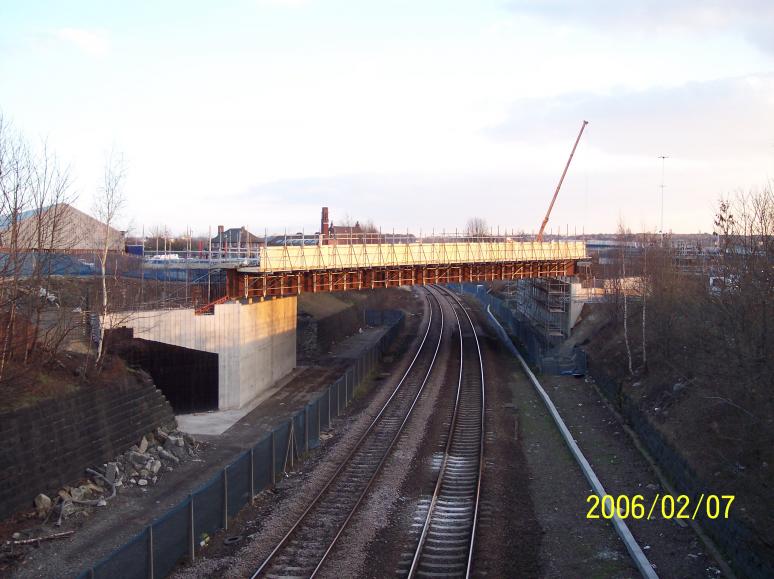 Multiforms erected on the side of the bridge