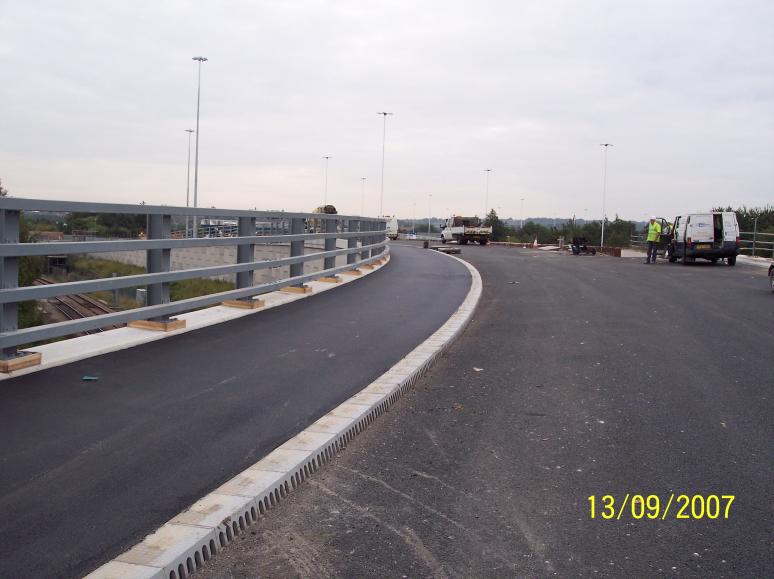 Footpath being blacked over the bridge