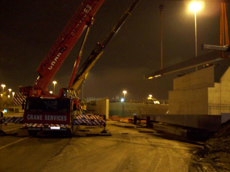 Cranes landing A frame