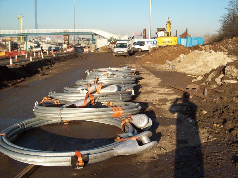 Steel cables delivered to site