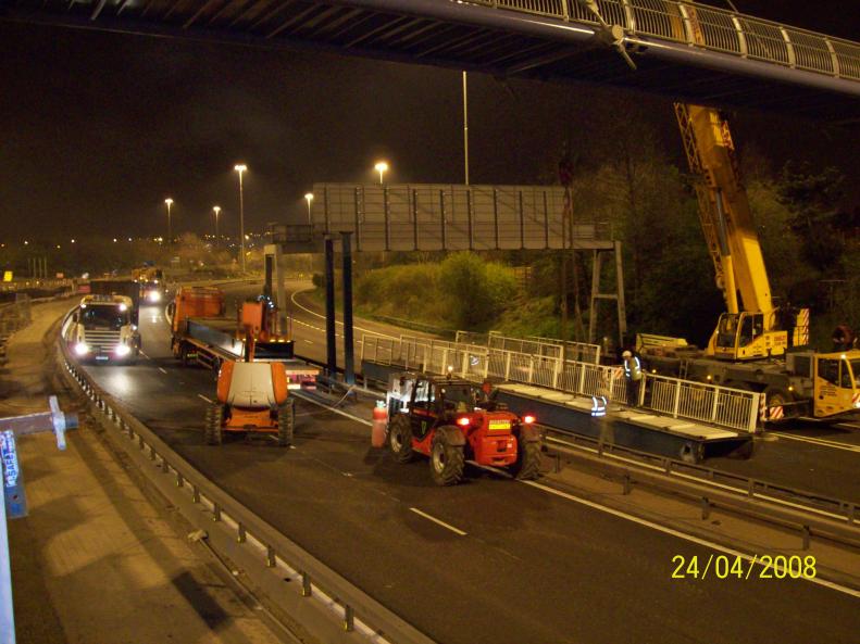 Old bridge being taken down over the 621