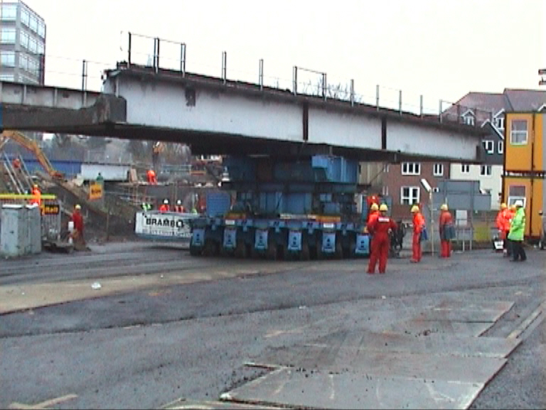 Old bridge moving into the car park