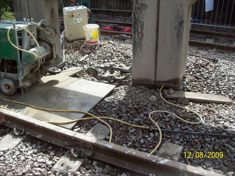 Band saw being used to cut the 2nd leg