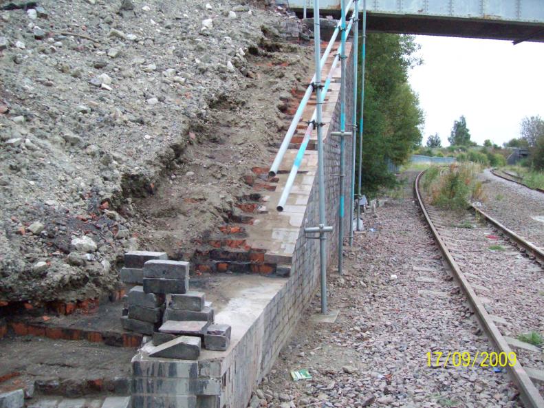 North Abutment cut down ready for coping stones