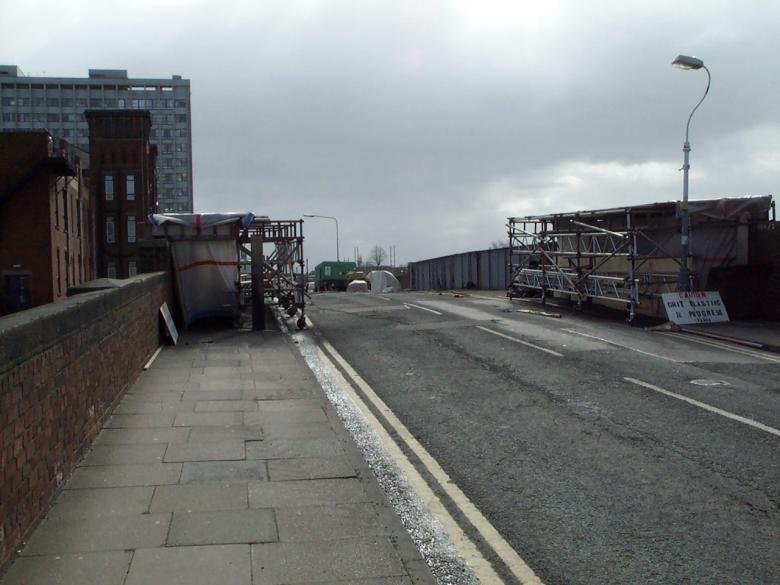 Grit Blasting - two scaffold enclosure in place