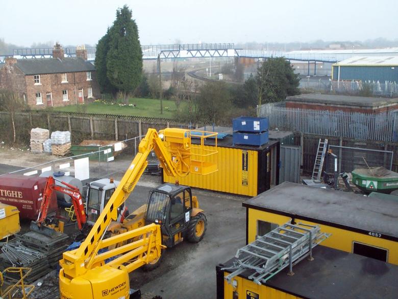 Site compound set up with offices