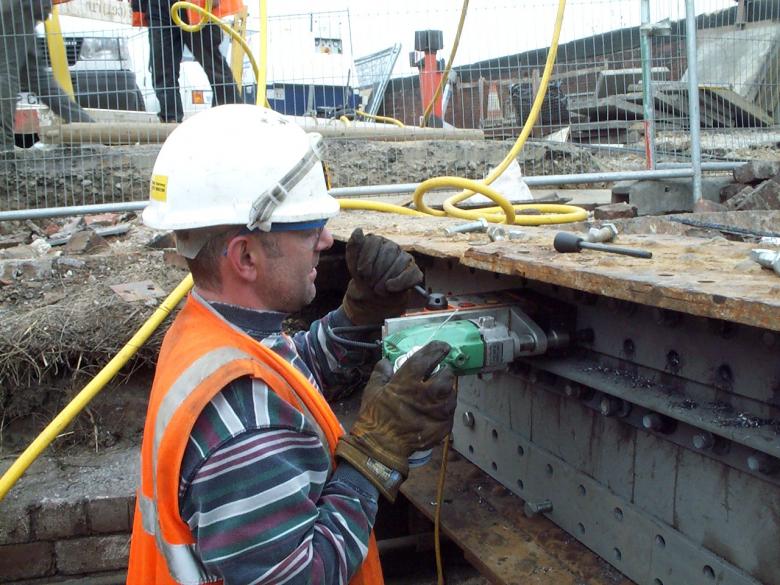 Repairs being undertaken to the bridge deck.