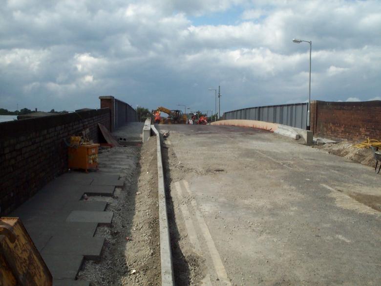 New Kerbs being installed on the approach