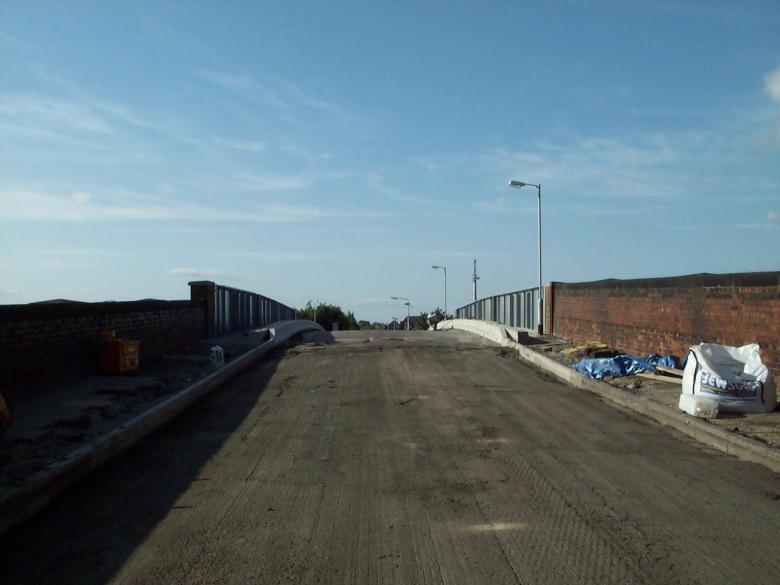 Road Planned out on the approach to the bridge