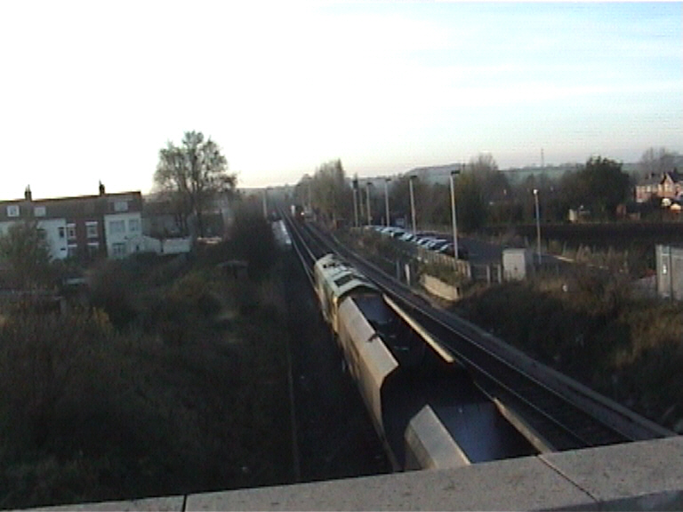 Work starts on the deck above the live railway 