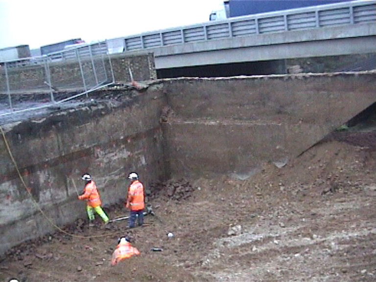 Back of the abutment being excavated 
