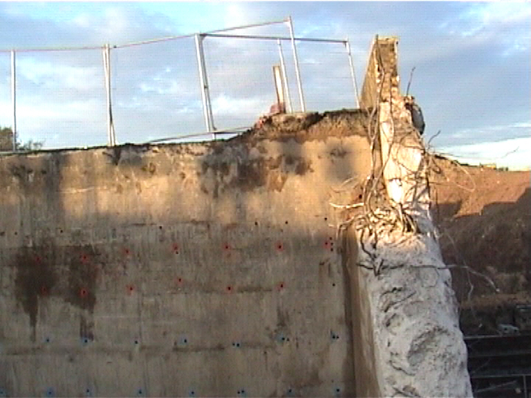 Abutment being drilled 