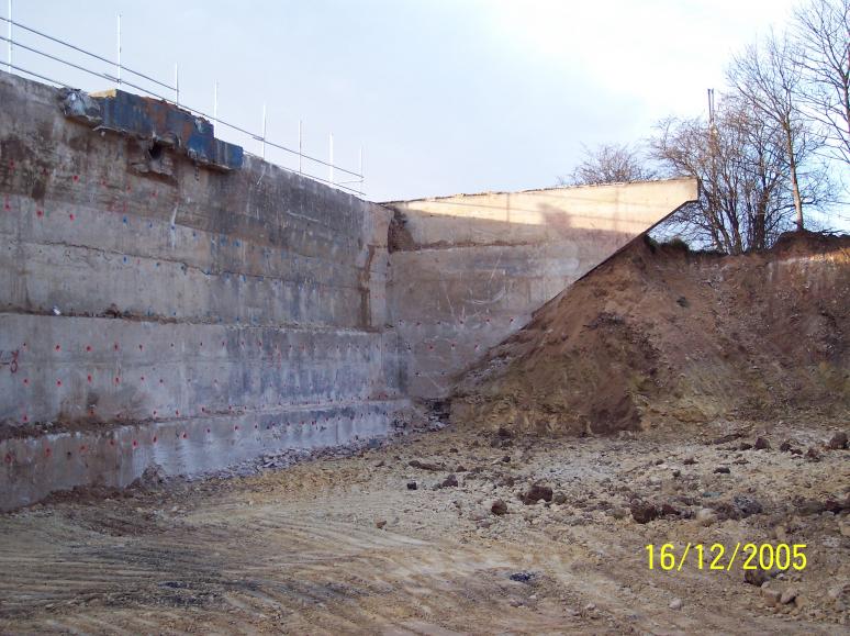 North abutment drilled and excavated