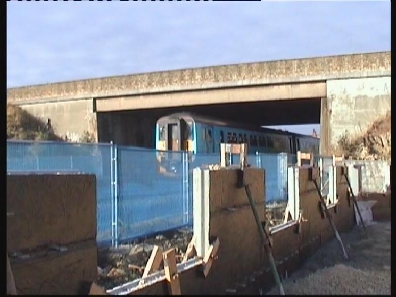 North abutment panels being installed