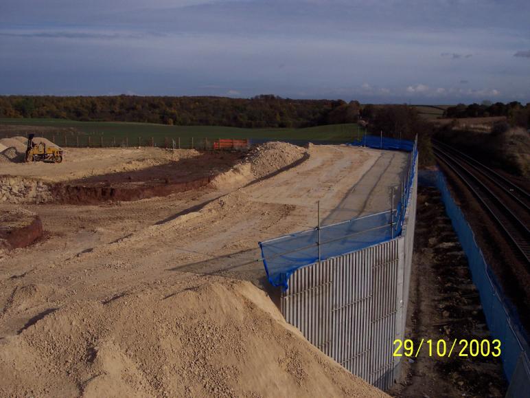 North abutment complete ready for blinding